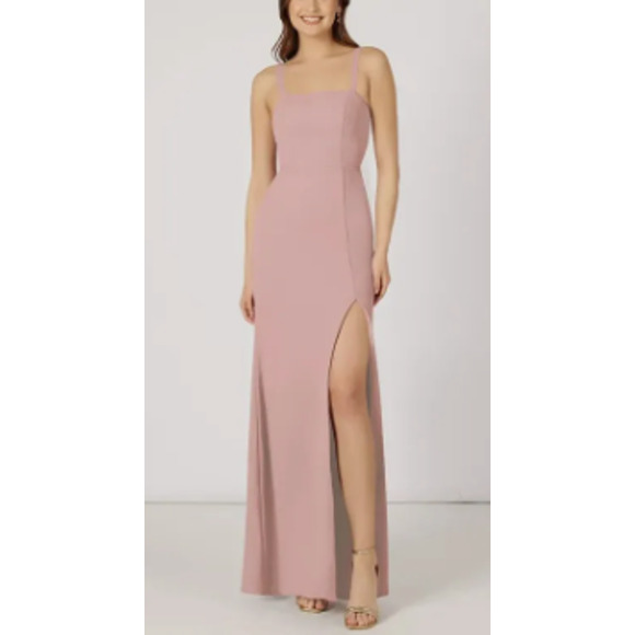 Azazie NWT Gianetta Dusty Rose Maxi Dress - Picture 1 of 8